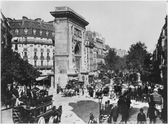 Porte y bulevar Saint-Denis, París, c.1900
